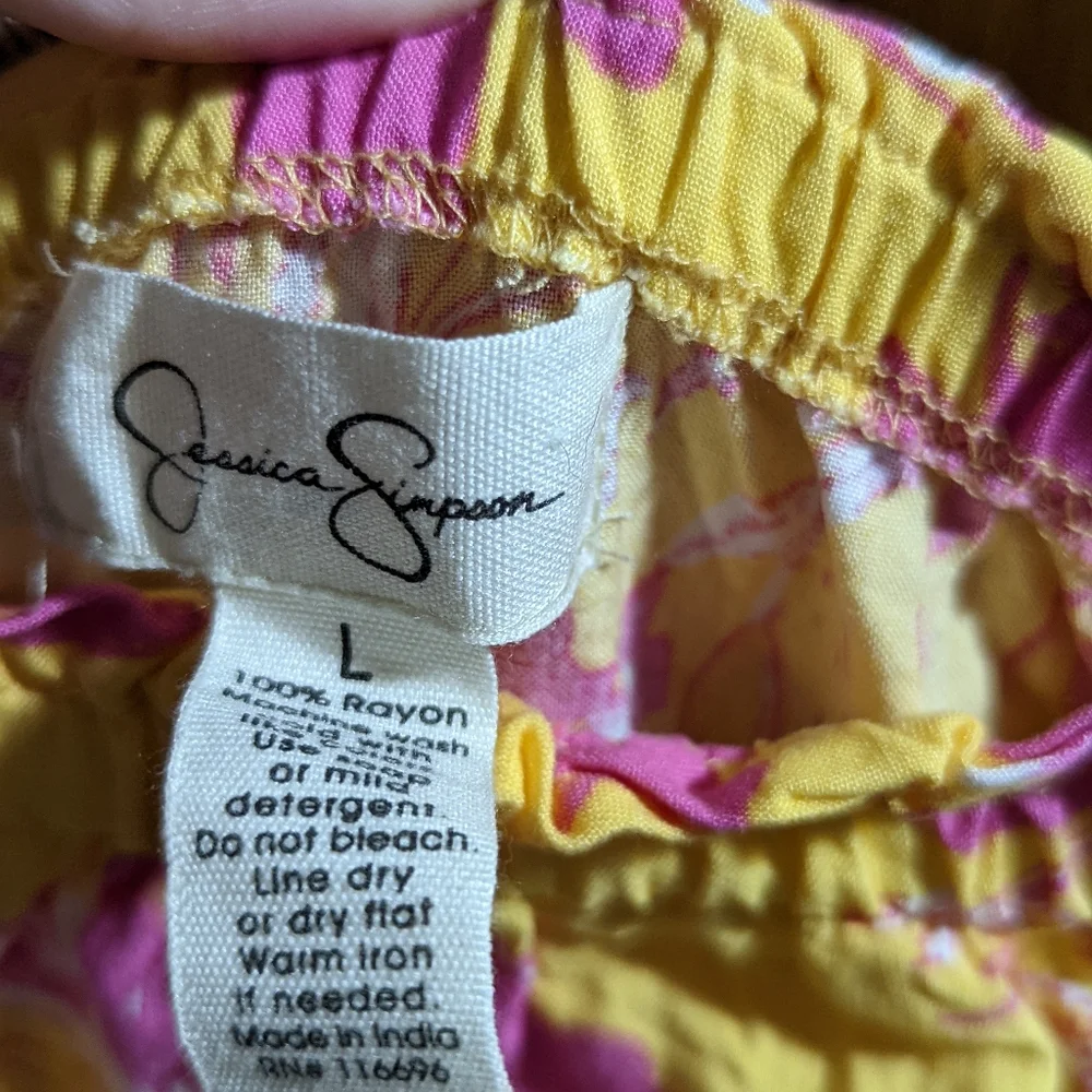 Yellow and pink strapless maxi - Picture 4 of 6